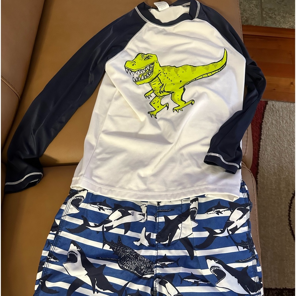 Swim costume set boy M(7-8) Gymboree and gap